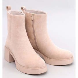 Botins de salto estável Ruffin Beige bege 1