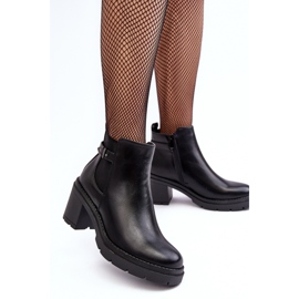 Botins femininos com salto alto maciço preto Belinda 2 Botins femininos com salto alto maciço preto Belinda 2