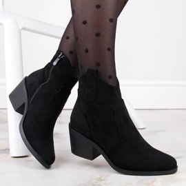 Botas cowboy femininas de camurça com salto alto, pretas S.Barski HY30-86A preto 1