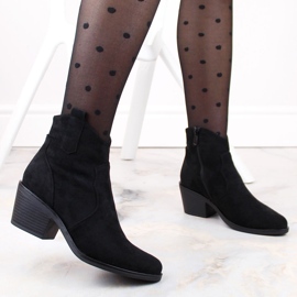 Botas cowboy femininas de camurça com salto alto, pretas S.Barski HY30-86A preto 2