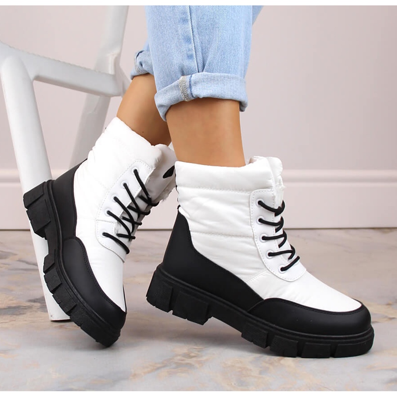 Botas femininas de neve com cadarço e isolamento, brancas, T.Sokolski Z23-389 branco 1