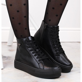 Botins de couro na plataforma, trepadeiras pretas com isolamento Filippo DBT4708 preto 1