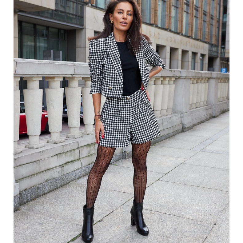 Botins pretos de salto alto com tira decorativa Creil 1