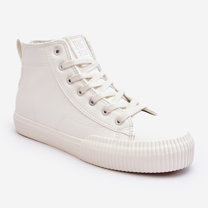 Tênis feminino isolado com zíper branco Big Star MM274017 1