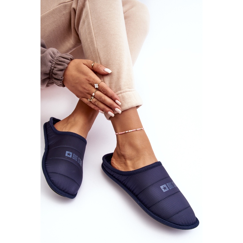 Chinelos clássicos femininos azul marinho Big Star KK274601 1