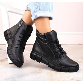 Botas de couro confortáveis ​​e isoladas Helios W H562A, pretas preto 1