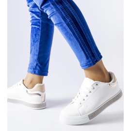Tênis branco e bege com strass Dina 1