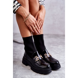 Botins Femininos com Decoração e Meia Slip-On, Preto 1