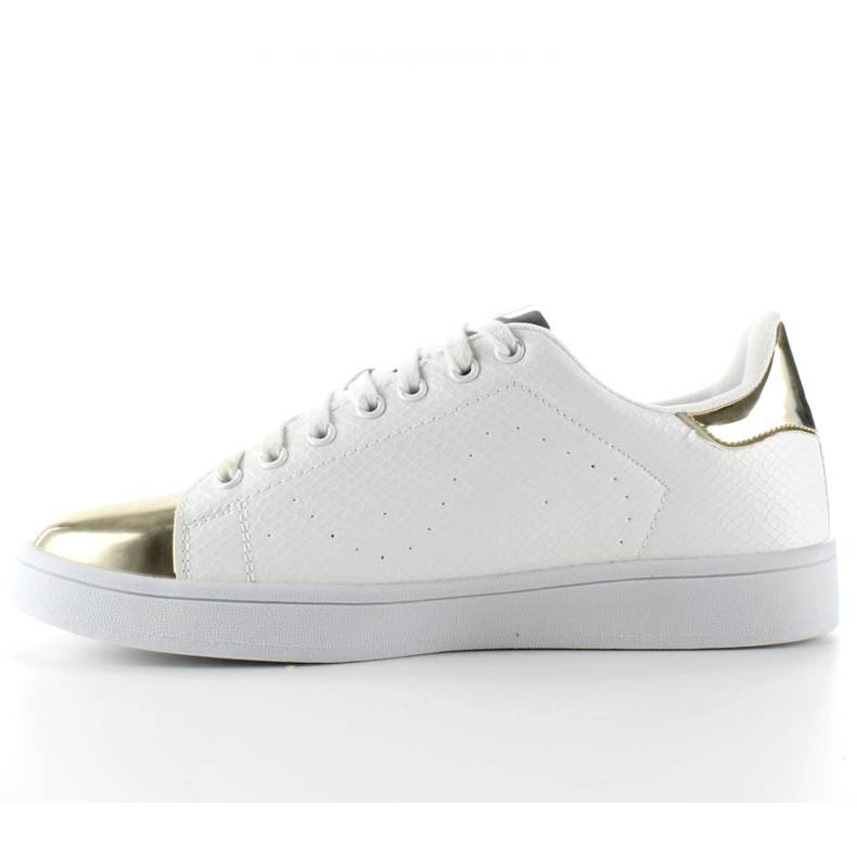 Tênis com biqueira metálica YP-01 Gold branco amarelo 1