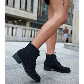 Botins pretos decorados com zircões Melisurgo 2 Botins pretos decorados com zircões Melisurgo 2