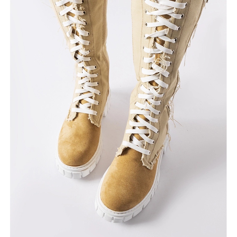 Botas Palmer com isolamento em tecido bege 1