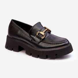 Mocassins femininos com decoração pretos Peuria preto 1