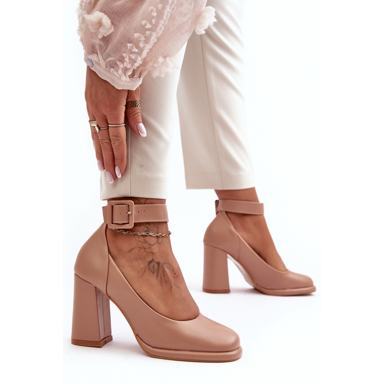 WS1 Sapatos de salto alto com fivela, Idovana bege 2 WS1 Sapatos de salto alto com fivela, Idovana bege 2