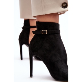 WS1 Botins femininos de camurça com salto alto, preto Amalundi 2