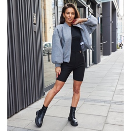 Botas pretas decoradas com costura Nicla preto 1