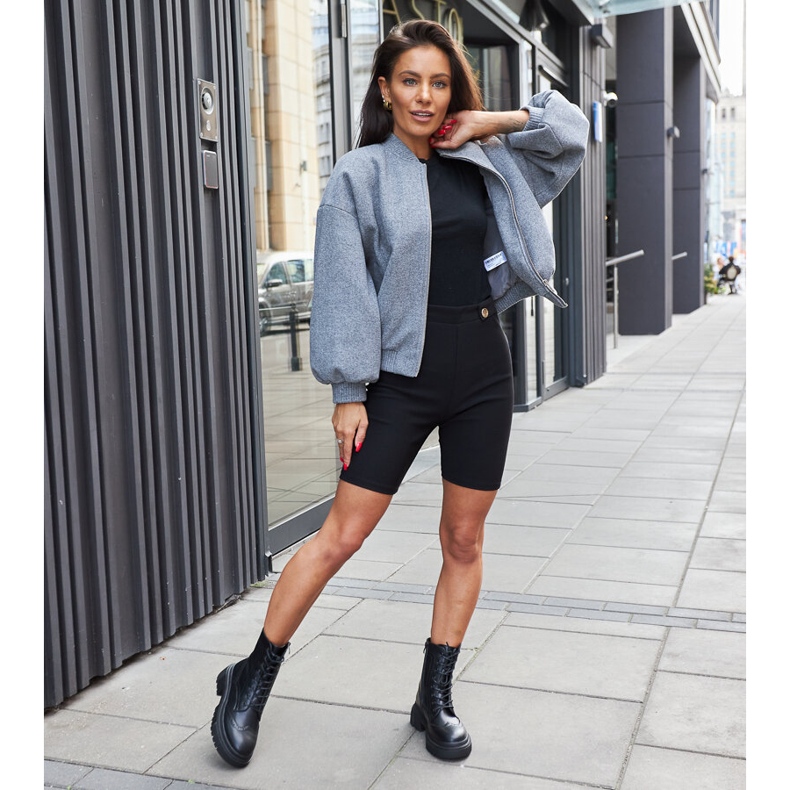 Botas pretas decoradas com costura Nicla preto 1