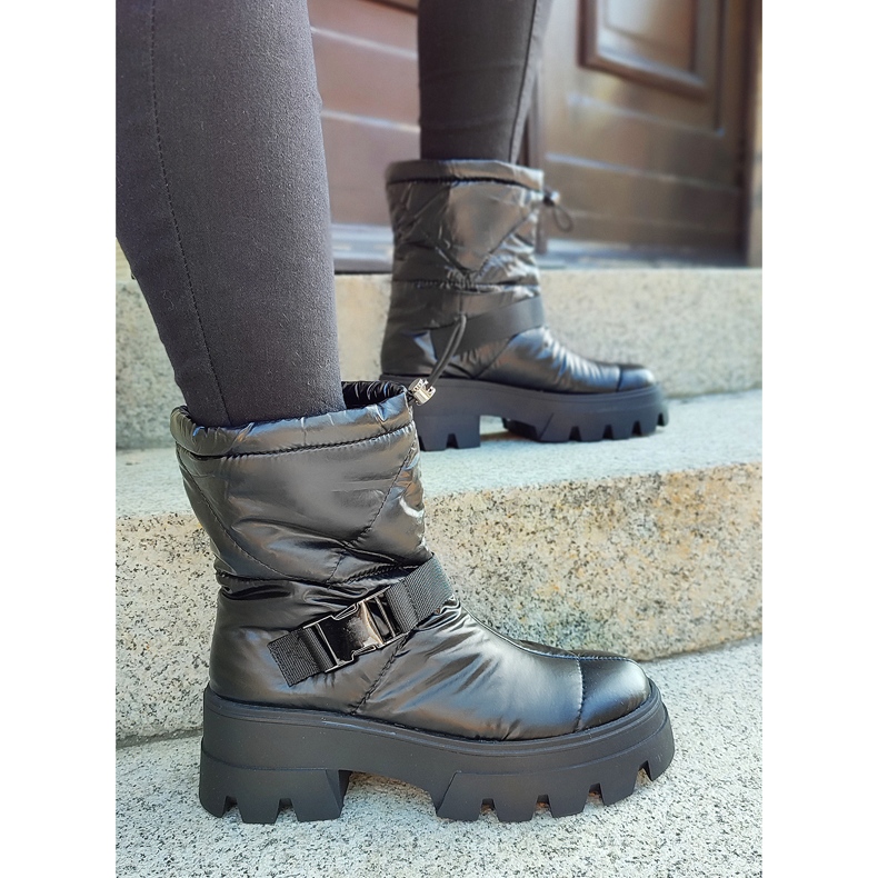 Botas de neve pretas de mulher preto 1