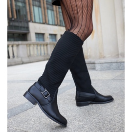 Botas pretas com parte superior flexível Casanova preto 2