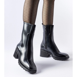 Botas Wellington pretas com zíper e bloco Maggiore preto 1