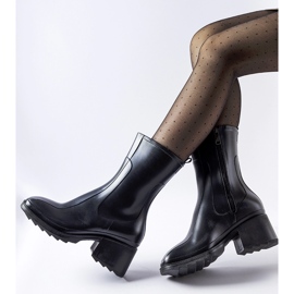 Botas Wellington pretas com zíper e bloco Maggiore preto 2