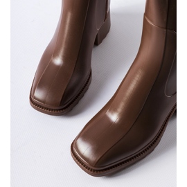 Botas Wellington marrons com zíper e bloco Maggiore castanho 1 Botas Wellington marrons com zíper e bloco Maggiore castanho 1