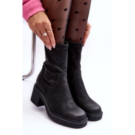 Sergio Leone Botas femininas com salto grosso pretas Tozanna preto 1