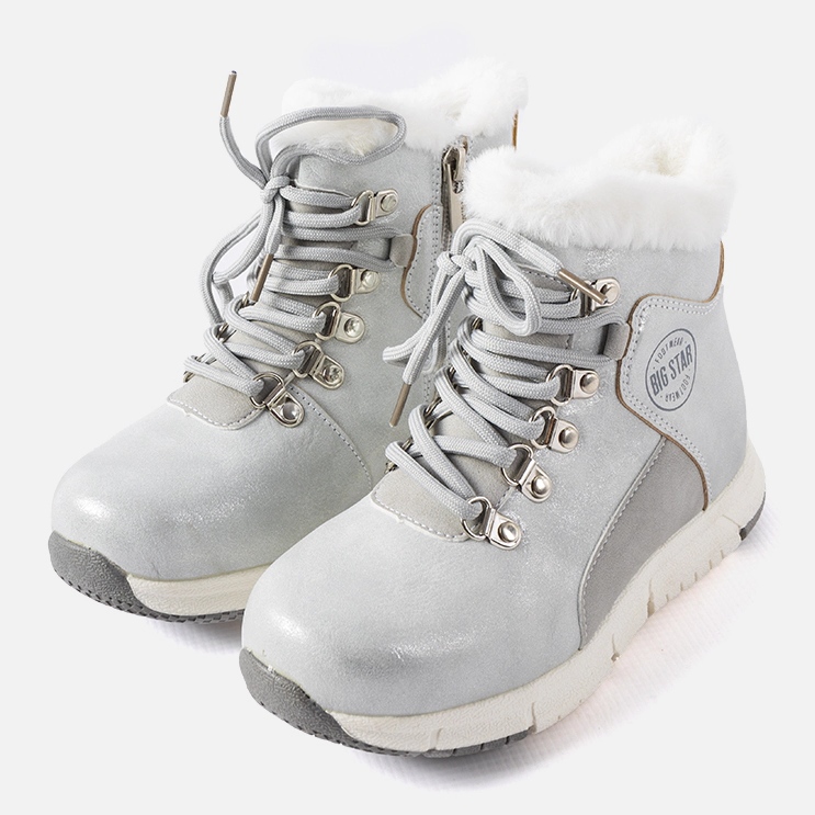 Calçados infantis quentes cinza Big Star KK374178 prata 1