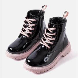 Botas infantis Paluello pretas e rosa preto 1 Botas infantis Paluello pretas e rosa preto 1