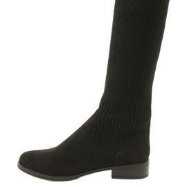 M.Daszyński Botas com nervuras femininas SA62-58 BOTAS NEGRAS preto 5