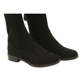 M.Daszyński Botas com nervuras femininas SA62-58 BOTAS NEGRAS preto 6