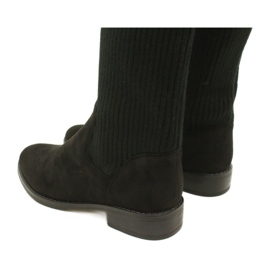 M.Daszyński Botas com nervuras femininas SA62-58 BOTAS NEGRAS preto 7