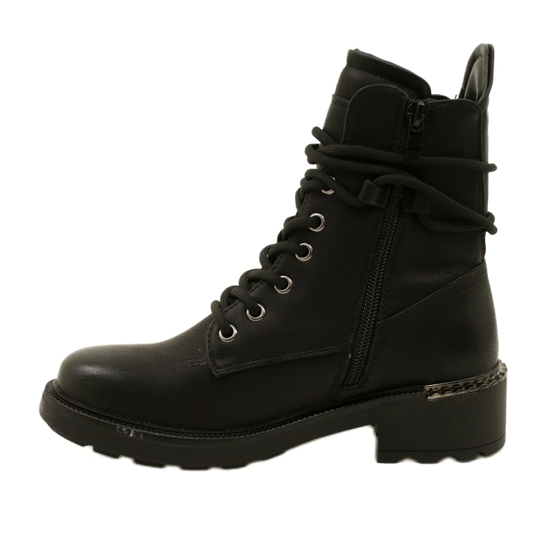 Evento Botas altas femininas com um zíper preto 21BT35-4226 2