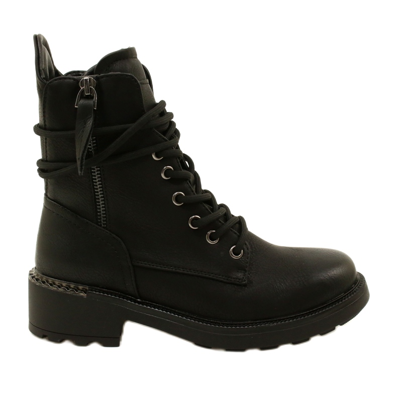 Evento Botas altas femininas com um zíper preto 21BT35-4226 1