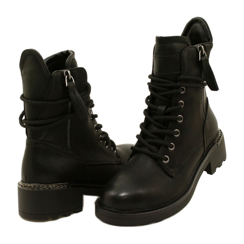 Evento Botas altas femininas com um zíper preto 21BT35-4226 4