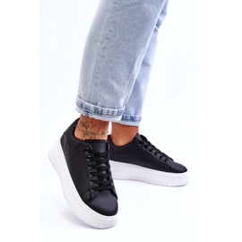 Calçado desportivo clássico feminino preto e branco 3