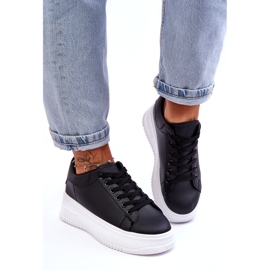 Calçado desportivo clássico feminino preto e branco 1