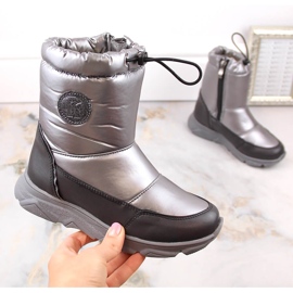 Botas de neve impermeáveis ​​para meninas com membrana prateada Kornecki 6916 prata 2