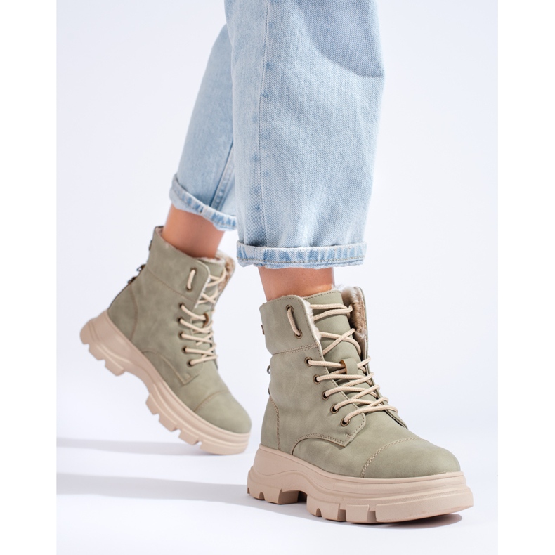Botas plataforma verdes femininas 1