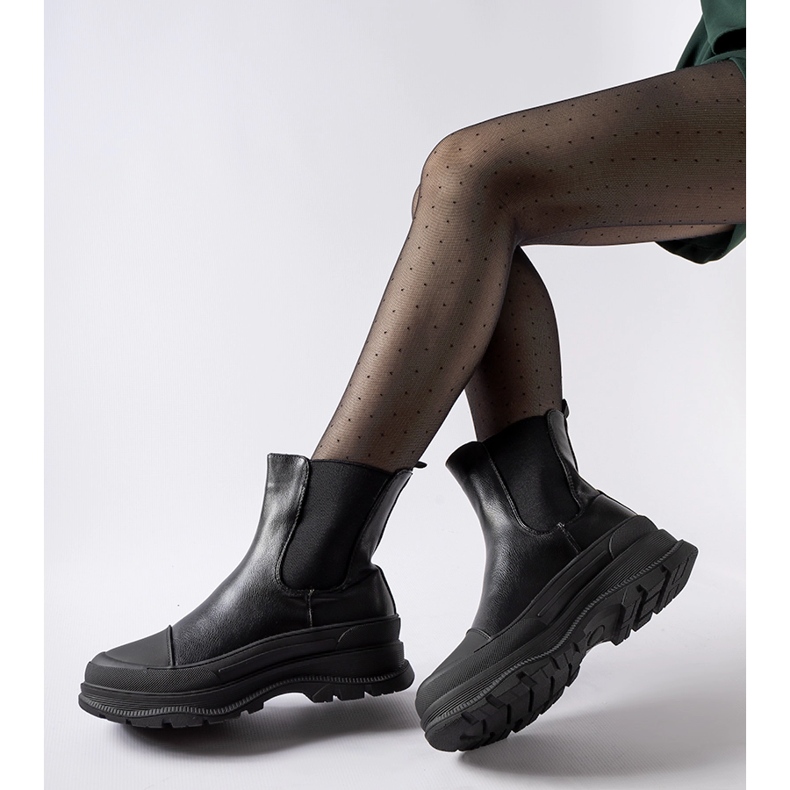 Botins pretos com sola desportiva Ermanno preto 1 Botins pretos com sola desportiva Ermanno preto 1