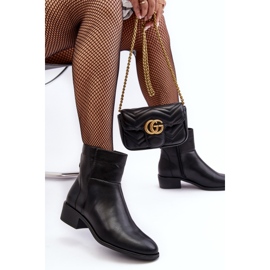 Sergio Leone Botas femininas de couro com zíper pretas Semotti preto 1
