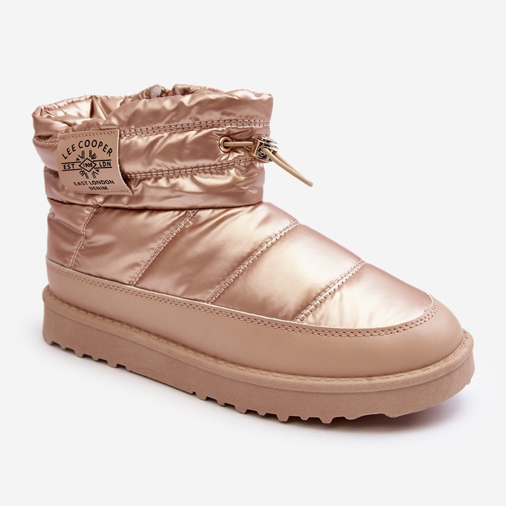 Botas de neve isoladas femininas Lee Cooper LCJ-23-44-1965L bege dourado 1