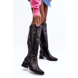 Lewski Shoes Botas Femininas de Couro de Salto Alto Pretas Lewski 2928/B/2 preto 1