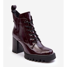 S.Barski Botins envernizados, isolados Borgonha D&amp;A MR870-54 vermelho 1