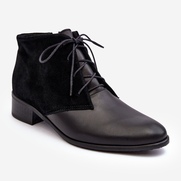 Botas femininas elegantes com cordões pretos Kefora 2
