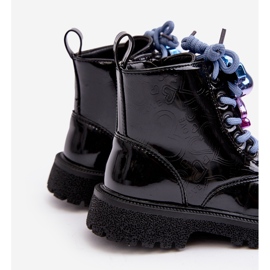 Miss Botas infantis com isolamento envernizado e decoração, Black Bunnyjoy preto 1