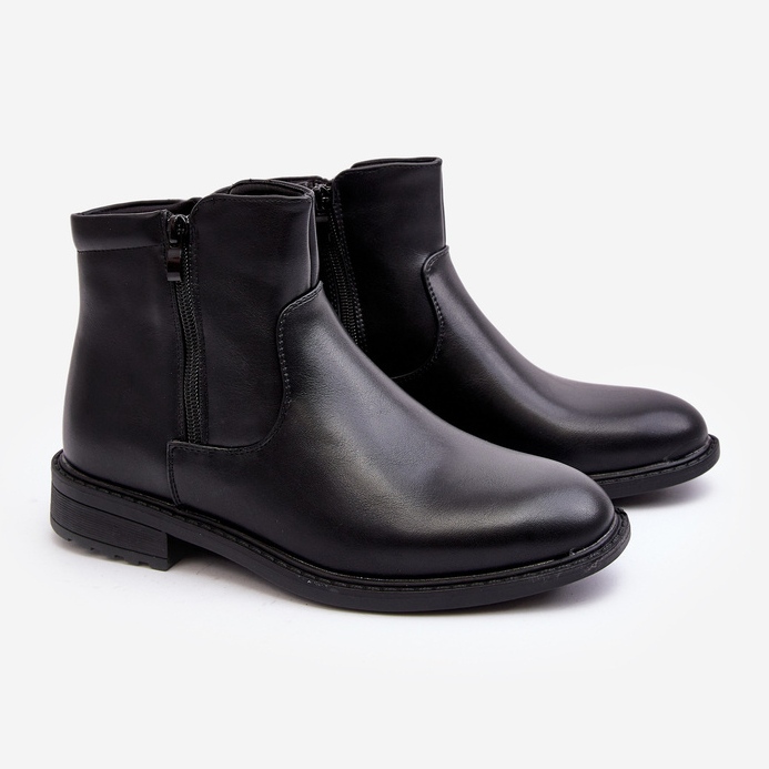 Botas masculinas com zíper baixo pretas Brosta preto 1