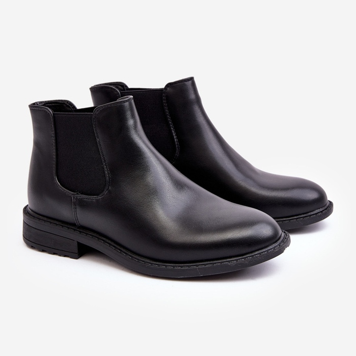Botas Chelsea masculinas baixas pretas Dymidi preto 1