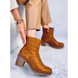 Botas de salto de borracha Linzi Camel marrom 2