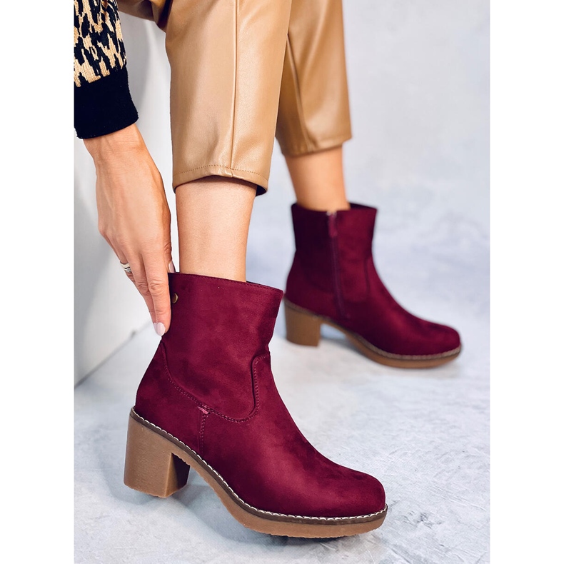 Botas de salto de borracha Linzi Wine vermelho 1