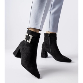 Botins pretos com strass Alfero 1
